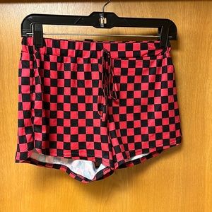 SHEIN checkered shorts.